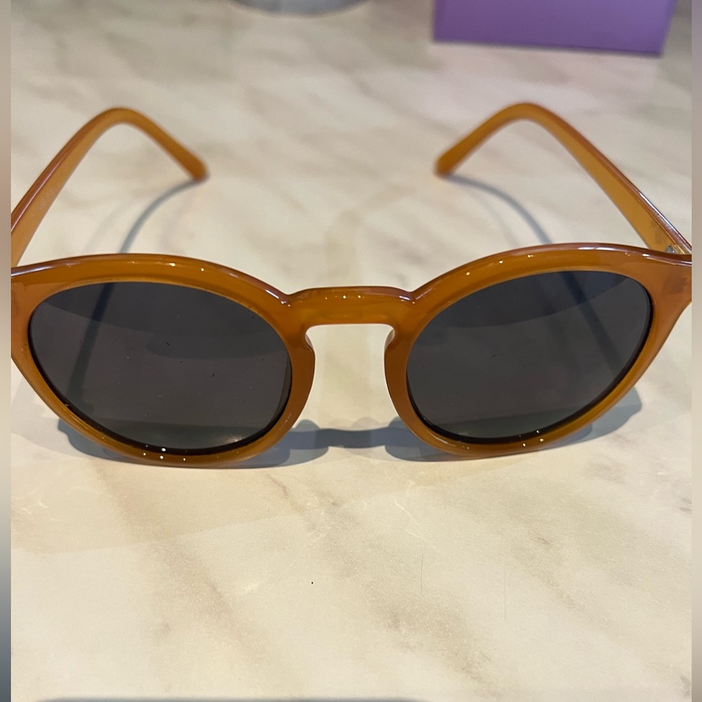 Round Orange/Brownish Sunglasses